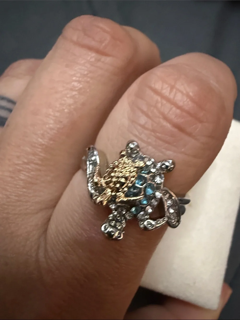 925‎ Mom loves you forever turtle ring